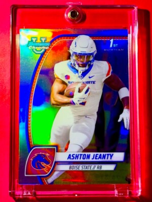 Ashton Jeanty RARE SILVER REFRACTOR ROOKIE CARD 1ST BOWMAN CHROME INVESTMENT RC!