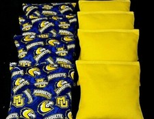 Cornhole Bean Bags made w Marquette University Golden Eagles fabric 8 ACA game