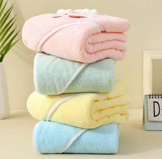 Детское банное полотенце многоцветное с капюшоном дизайн мягкая и впитывающая коляска и время сна - Изображение 4 из 4