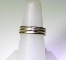 Lovely Vintage Sterling Silver Ribbed Band Ring Size 6.5 9684