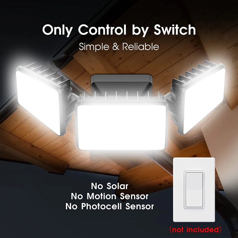 Luces de inundación LED de seguridad para exteriores 120W ultra brillantes 12000LM negras AC 4500K IP66 Foto 3 de 4