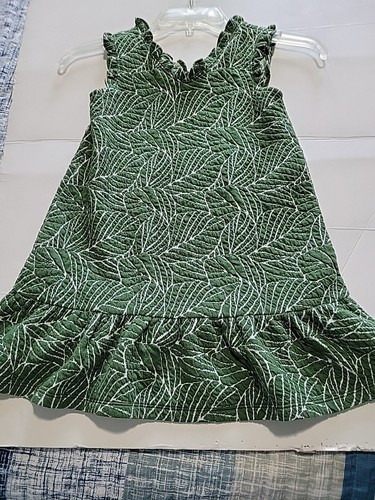 Janie And Jack Green Ivy Dress Size 5 Girls Textured Fabric Sleeveless Ruffle - Picture 5 of 7