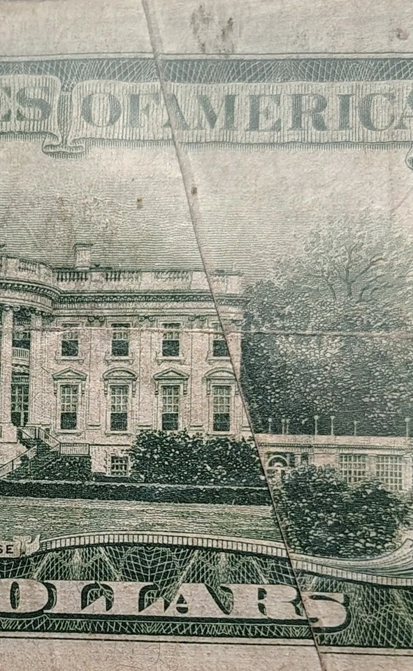 Series 1950 $20.00 Green seal Gutter Fold Rare Bill. Very Good Shape... - Image 4 of 4