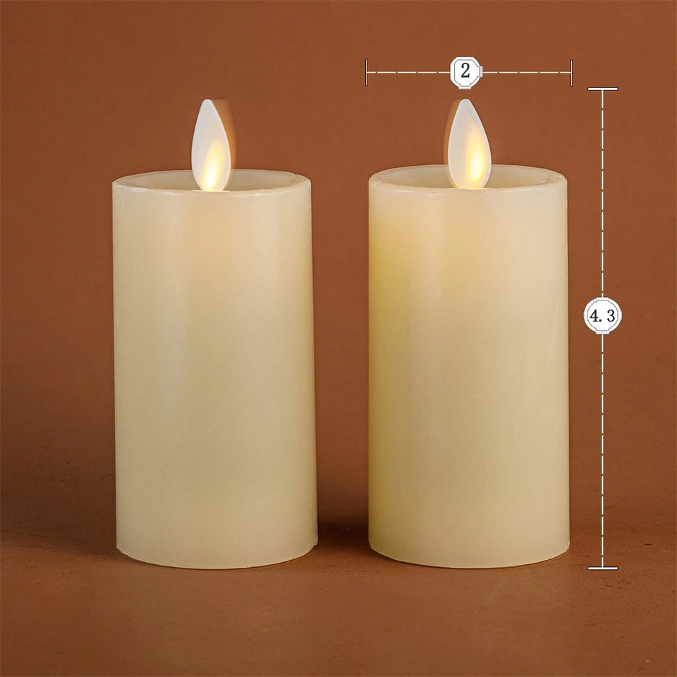 1Шт/2шт Luminara беспламенный светодиодный воск свечи, дистанционный движущийся фитиль 2» × 4,3» - Изображение 3 из 4