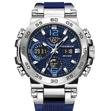 Foxbox Men's watch Quartz Diver sport digital 50M waterproof