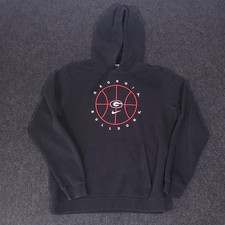 Nike Georgia Bulldogs Hoodie Mens Medium Black Center Swoosh Logo Club Fleece