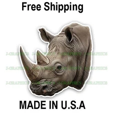 Rhino Rhinoceros Head Vinyl Decal Sticker A