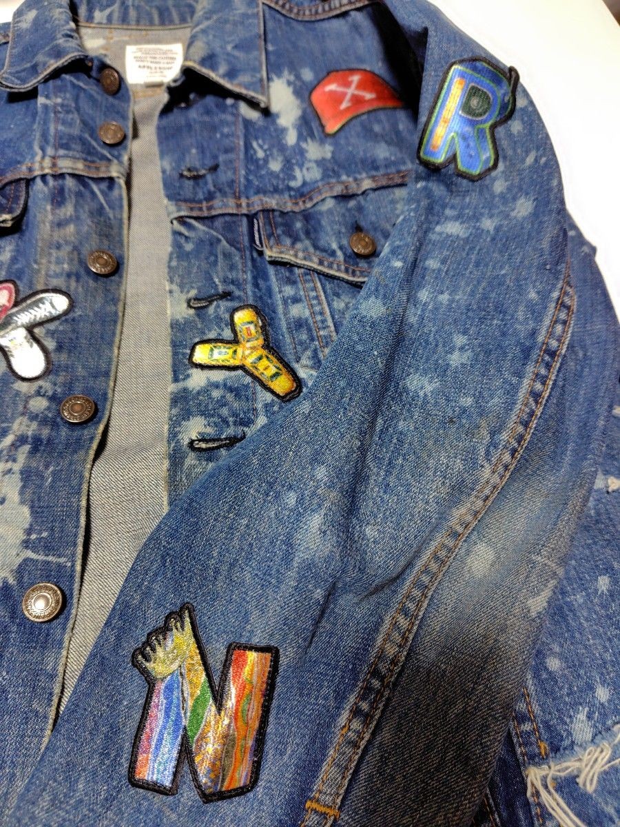 APPLEBUM vintage denim jacket patchwork damage pr… - image 20