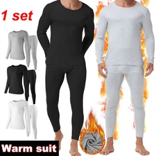 Men's Thermal Underwear Winter Long Johns Fleece Lined Warm Base Layer Set Soft