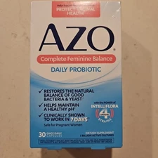 Azo Complete Feminine Balance Daily Probiotic 30 Capsules Exp 06/2026+