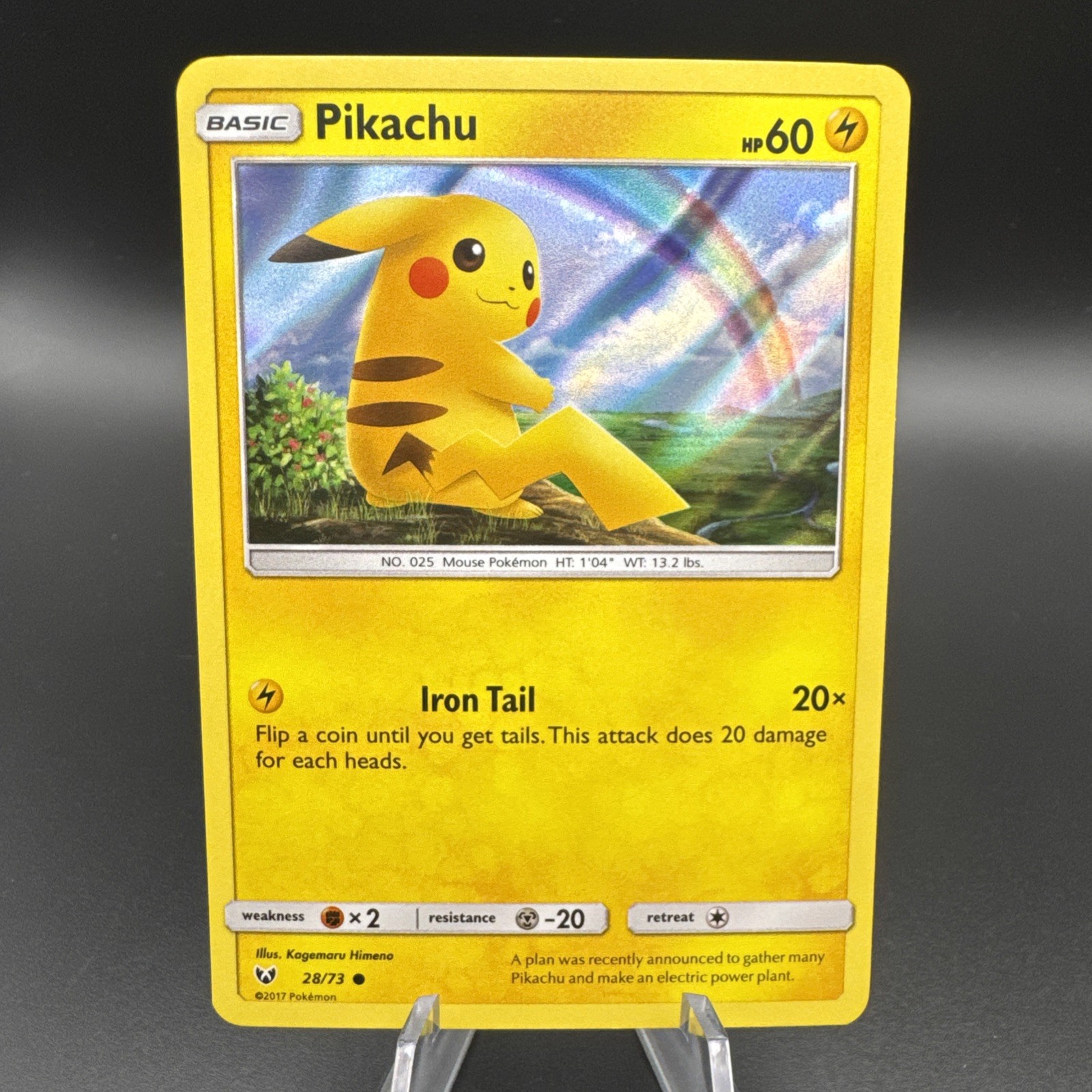 Pikachu - 28/73 Pokemon Near Mint NM 2017 Shining Legends