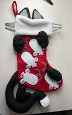 Novelty Felt Christmas Stocking Black Cat Catching Mice