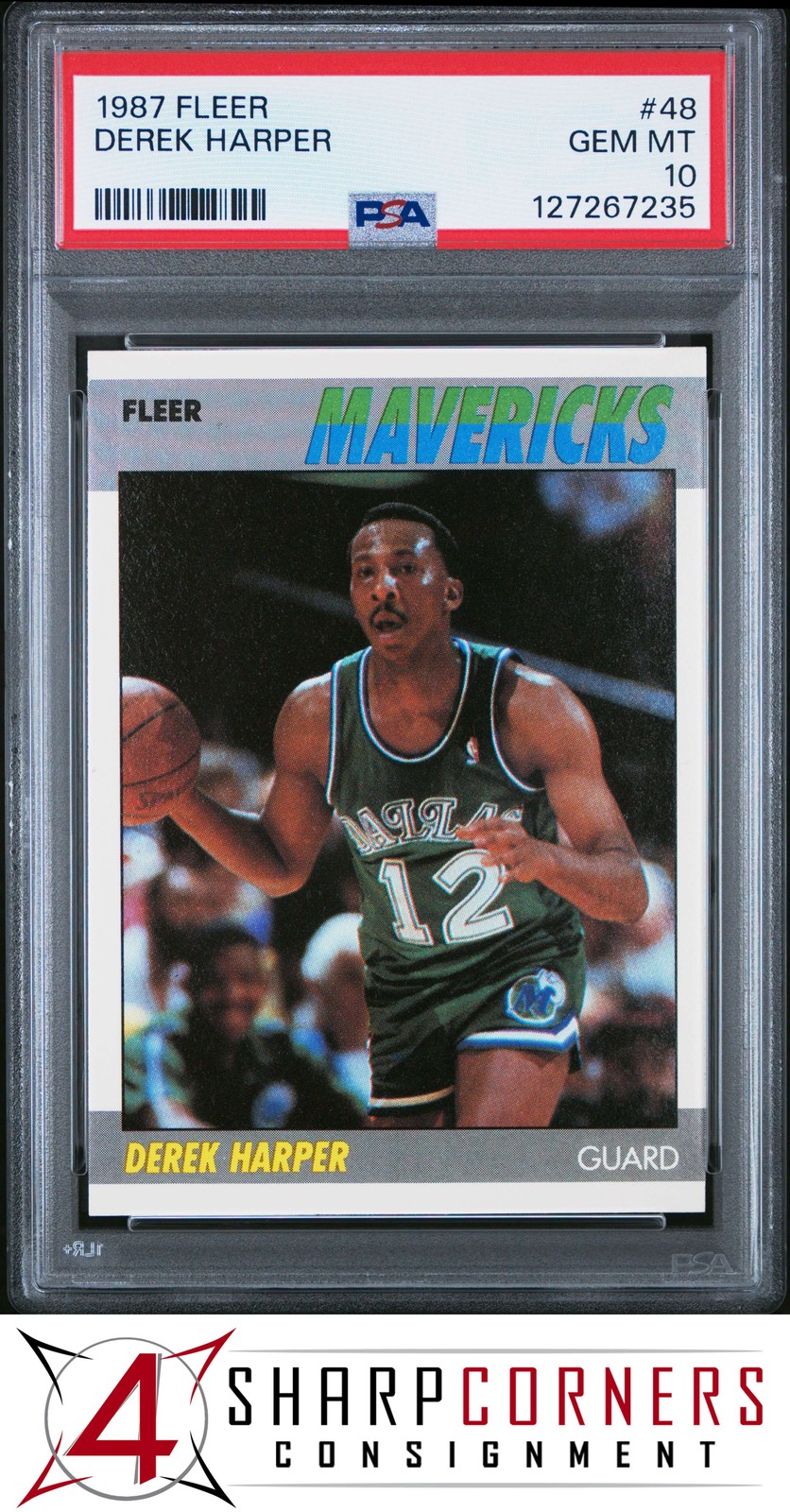 1987 FLEER #48 DEREK HARPER MAVERICKS PSA 10