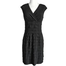 Ralph Lauren Black Tiered Ruffle Black Sheath Dress- Size 4