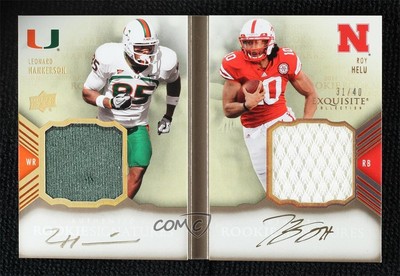 2011 Exquisite Collection 31/40 Roy Helu Jr Leonard Hankerson Auto RC 02wb