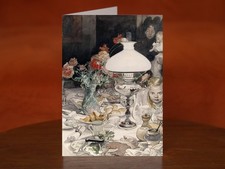 Around the Evening Lamp by Carl Larsson - A5 Art Print Card