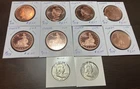 Pair of Franklin Half Dollars Silver & 8 Copper 1oz AVDP Rounds