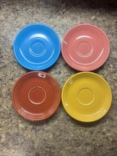 Lot Of 4 Homer Laughlin  Fiesta 6” Saucers Multicolor