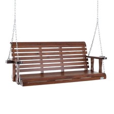 Uimoso Banc de balançoire porche bois suspendu jardin patio cour marron 1702 mm