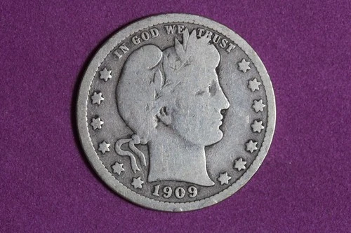 Estate Find 1909 - Barber Quarter Dollar #K59293