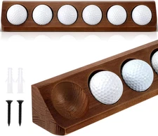 Wooden Golf Ball Display Case Wall Mount Golf Ball Holder Display 6 Standard