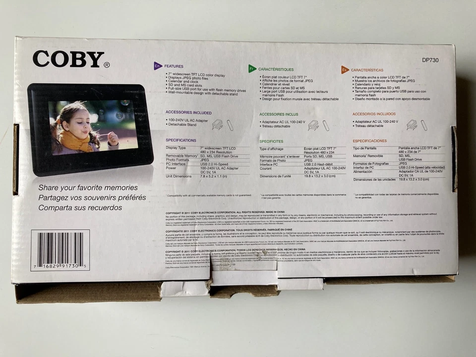 Coby DP-730-7" Digital Picture Frame- Never Been Used - Image 3 of 4