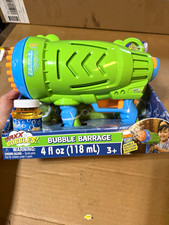 Maxx Bubbles Bubble Barrage Bubble Blaster Gun w/ 4 fl oz Solution, Ages 3