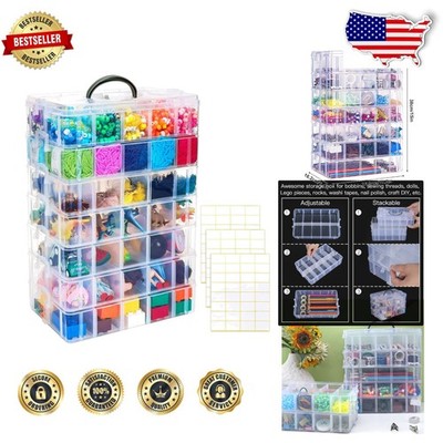 Versatile 7-Tier Storage Box - 70 Clear Compartments, Stackable Organizer