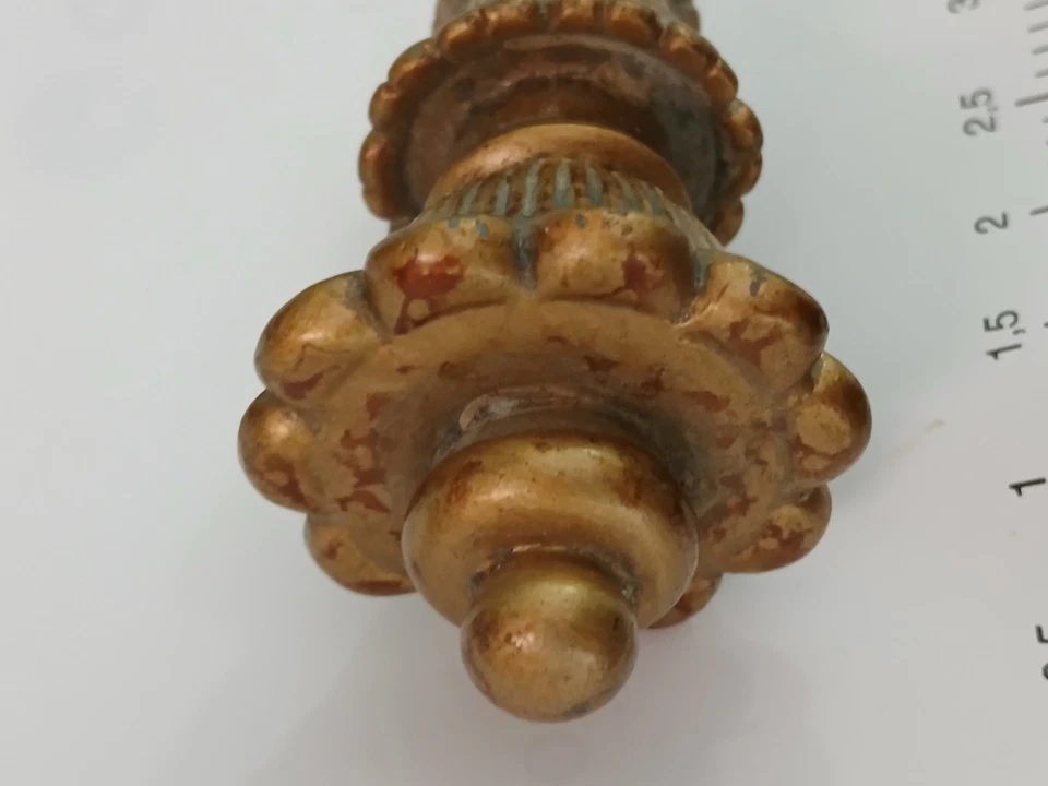 Architecture Gilt Finial Brass Threaded  Fluted  Wood/ Composite 0.064 OZ - Image 2 of 4