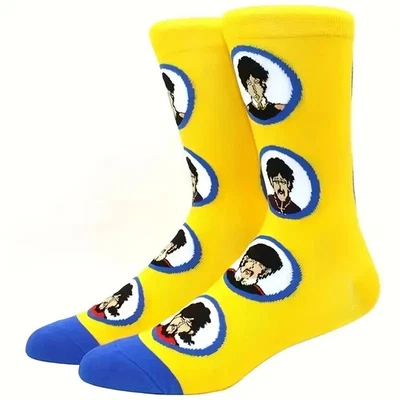 Beatles Yellow Submarine Band Music Socks Bright Retro Design Adults John Lennon