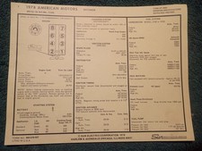 1978 Amc Matador 360 V-8 Engine Sun Tune-up Chart With 2bbl Carb 1978 Amc Matador 360 V-8 Engine Sun Tune-up Chart With 2bbl Carb