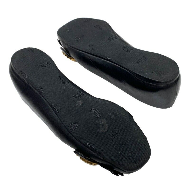 GUCCI Flat Shoes Pumps Double G GG Marmont EU 36 US 6 Leather Black Authentic thumbnail 22