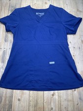 Greys Anatomy Barco Scrub Top Womens Small Blue Nursing Medical Uniform