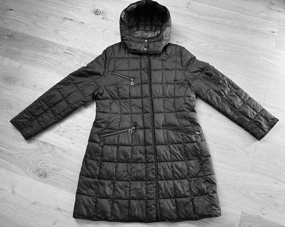GIL BRET Steppmantel schwarz abnehmbare Kapputze Gr. 44
