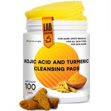 Kojic Acid Turmeric Cleansing Pads for Face Body - 100 Count