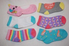 Baby Girls 6 PAIR ANKLE SOCKS Multi-Color RAINBOW UNICORN Dream Big 6-18 MO