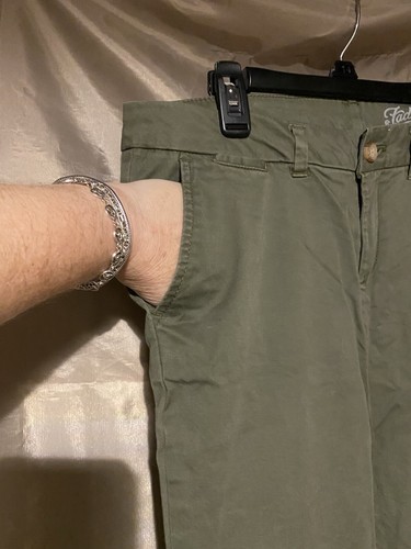 Faded Glory Stretch Chino Pants Women’s Size 8 Army Olive Green Career Slacks - Picture 5 of 8
