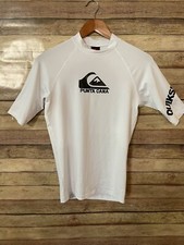 Quicksilver Punta Cana White Short Sleeve Rash Guard Shirt Size: Small