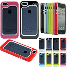 For iPhone 5 5S S Heavy Duty Bumper Frame Case skin Shockproof 2 layer Rubber PC