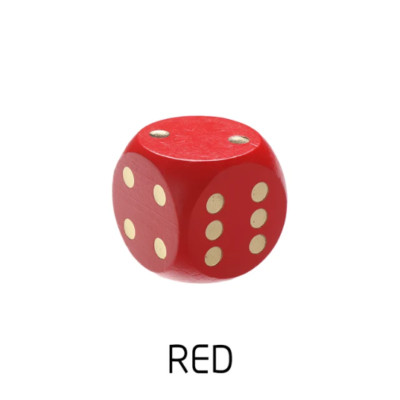 1PC 5cm Wooden Big Colorful Round Corner Dice 6-Sided Dice Chess Props Toy Red