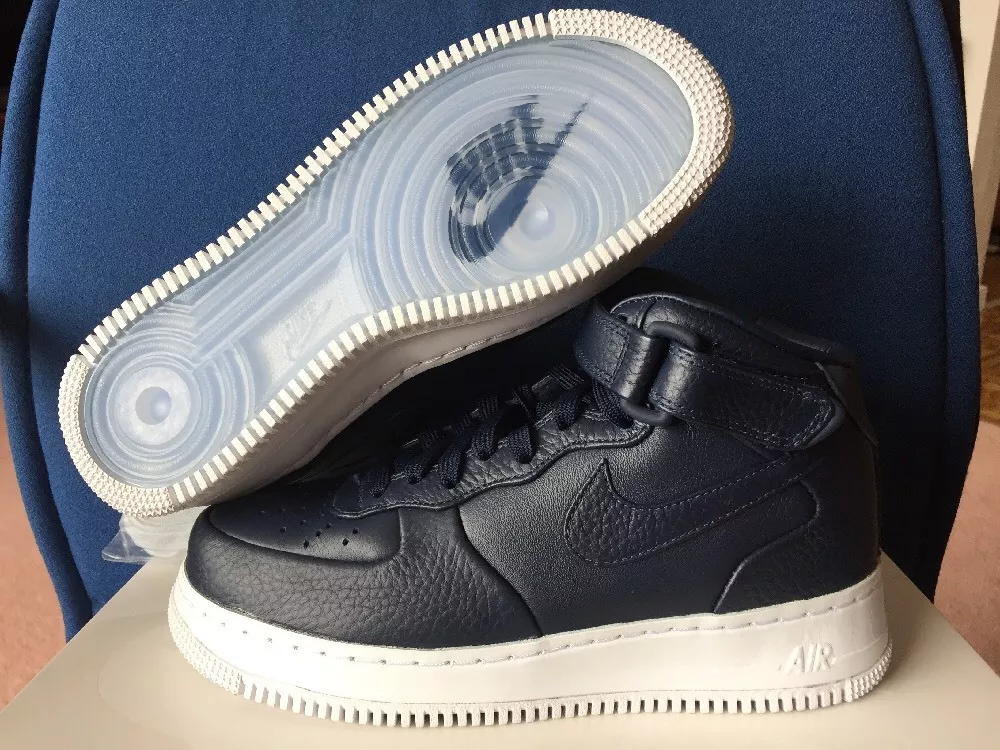 NikeLab Air Force 1 Mid Obsidian Blue Mens Sz 5 Nike AF1 Navy Shoes  819677-400