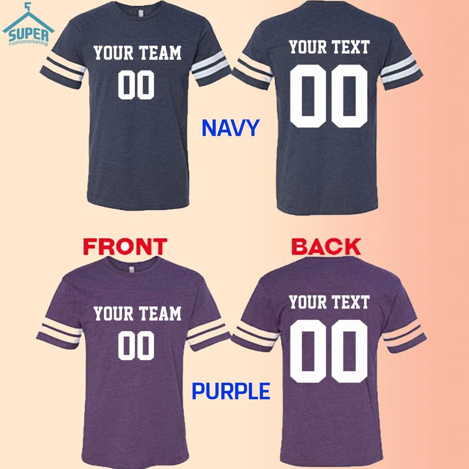 Customized Shirt Personalized Football Jersey Name Number Your Own Team COTTON - Image 4 of 4