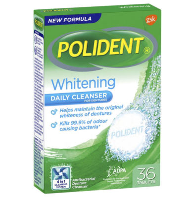 2 (TWO) x Polident Whitening Denture Cleanser 36 Tablets