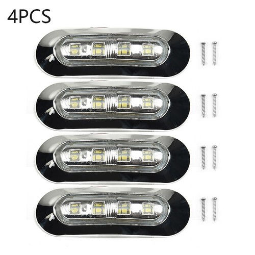 4x/Set White LED-Lights Marine Walkway 1.5W 12V-24V Accessories Boat Cabin Deck - Afbeelding 2 van 12