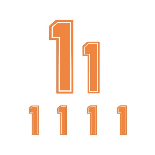 6pcs Set Bold Border Font Vinyl Heat Transfer Iron On Jersey Number Baseball - Picture 53 of 81