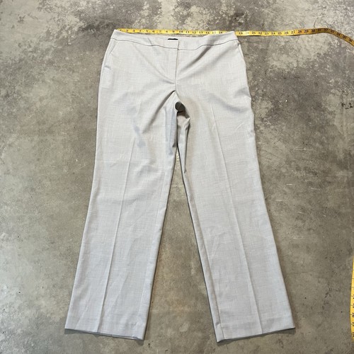 Ann Taylor Factory Pants Womens 14 Gray Curvy Straight High Rise Trouser