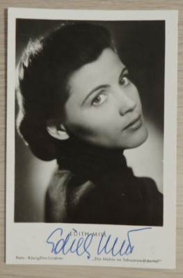Autogramm österreichische Film- und Theater Schauspielerin Edith Mill (86389)