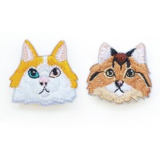 Brooch Backpack Bag Pin Embroidery Cartoon Lifelike Calico Odd-eyed Cat Unique