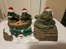 Gemmy Three Frog Christmas Song Singing Trio Animatronic vintage