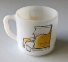 vtg 1972 Federal Glass Ziggy Sunrise Tom Wilson Milk Glass Coffee Mug Tea Cup